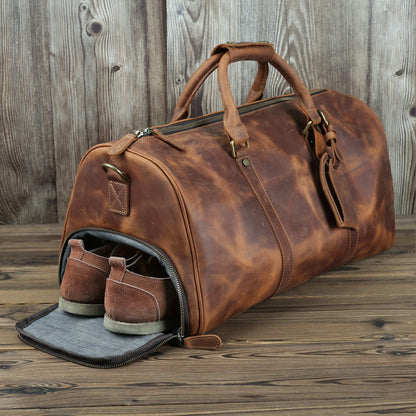 Crazy Horse Leather Men's Travel Bag