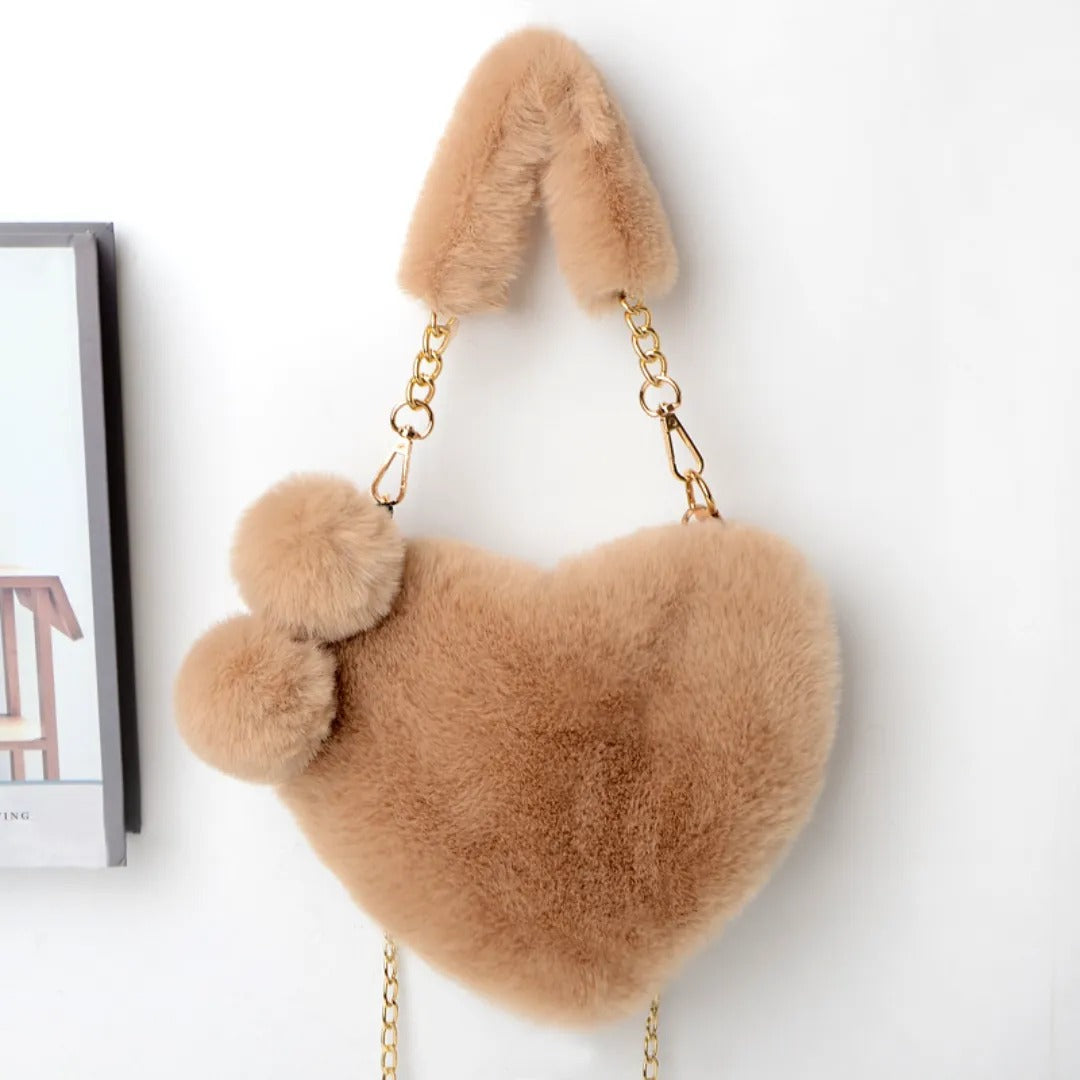 Love Heart Plush Handbag