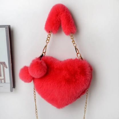 Love Heart Plush Handbag