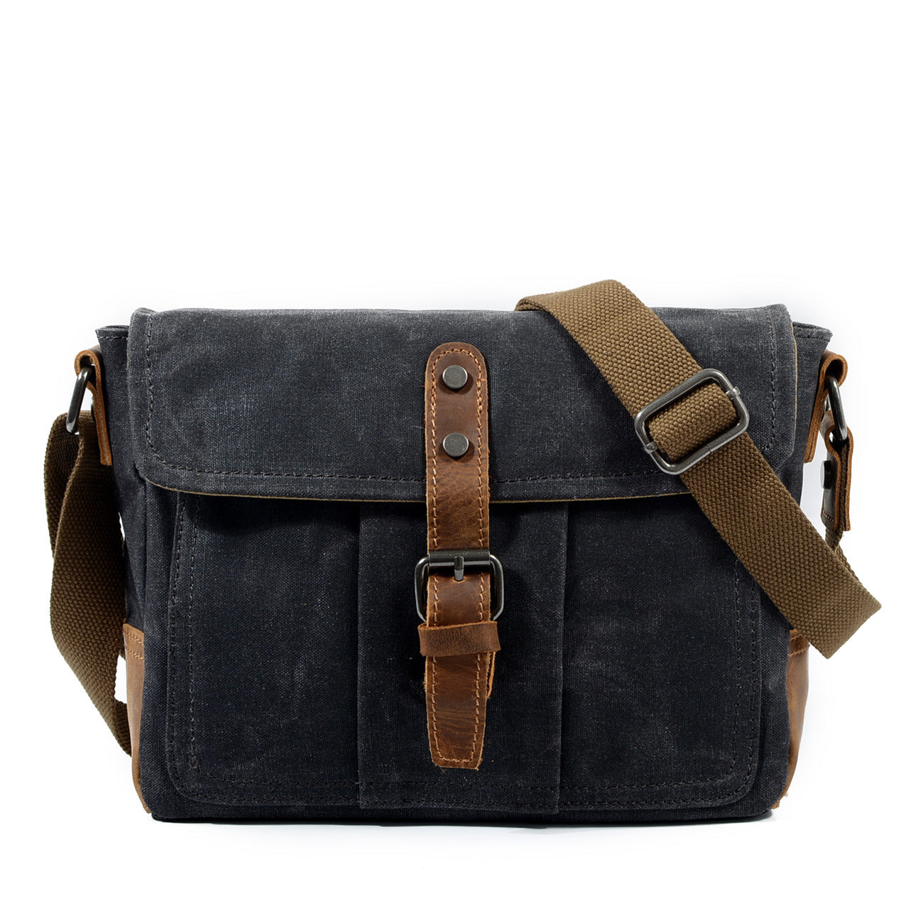 Men's Distressed Canvas Messenger Bag