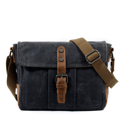 Men's Distressed Canvas Messenger Bag