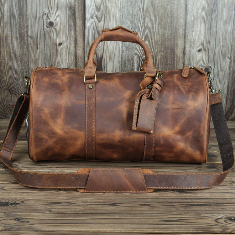 Crazy Horse Leather Men's Travel Bag