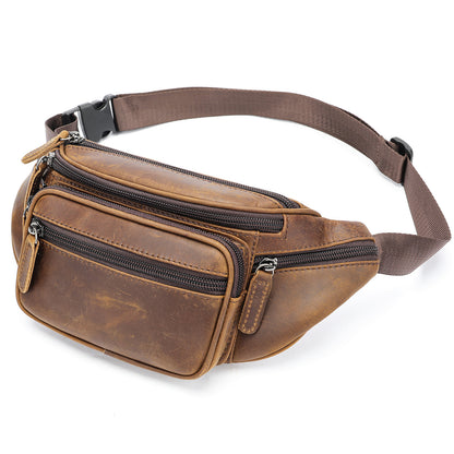 Men's Sheepskin Mobile Phone Waist Bag Sports Leisure