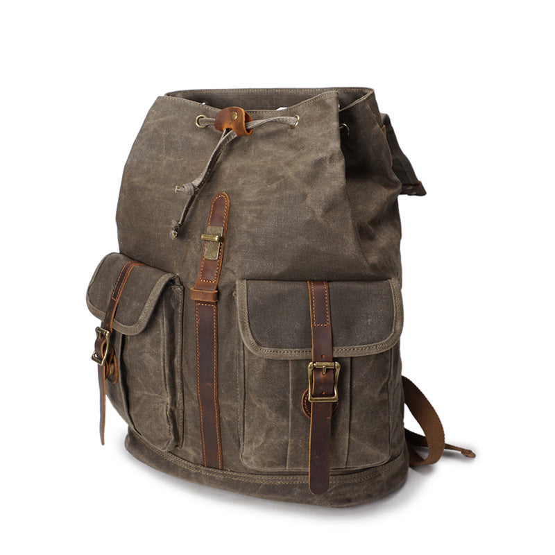 Men's Oil Wax Canvas Vintage Travel Backpack