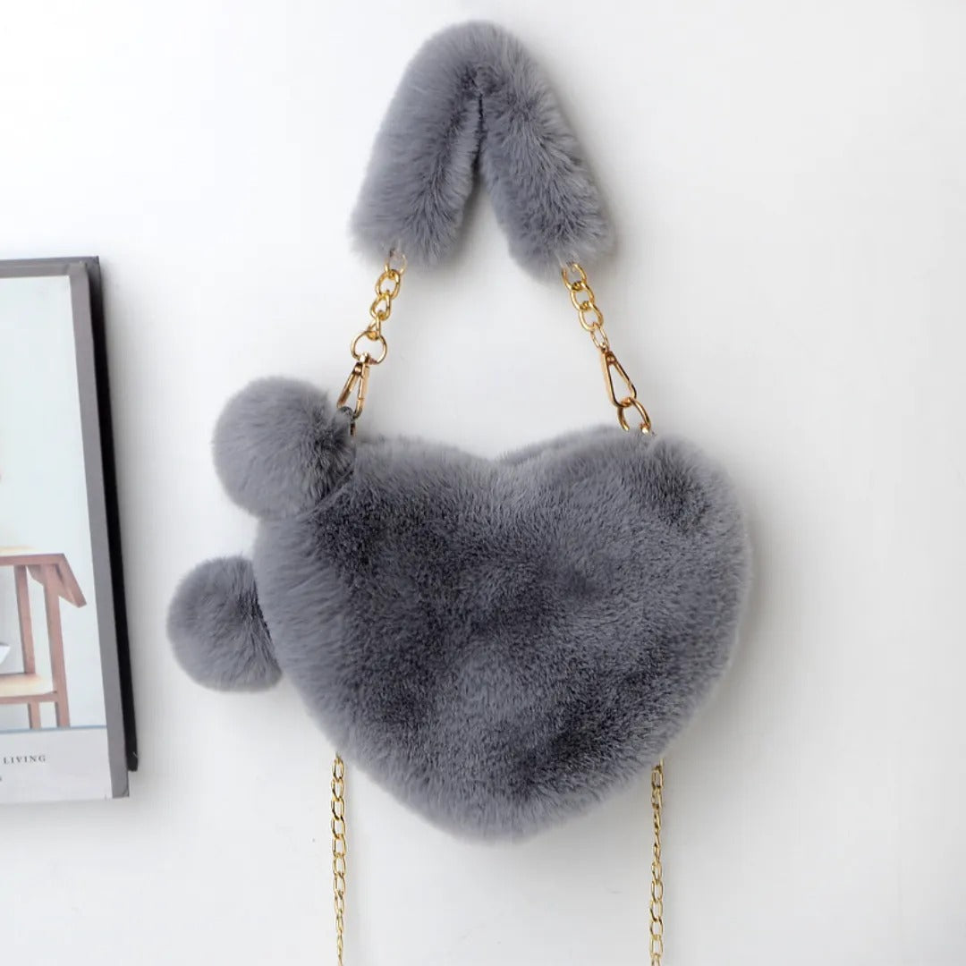 Love Heart Plush Handbag