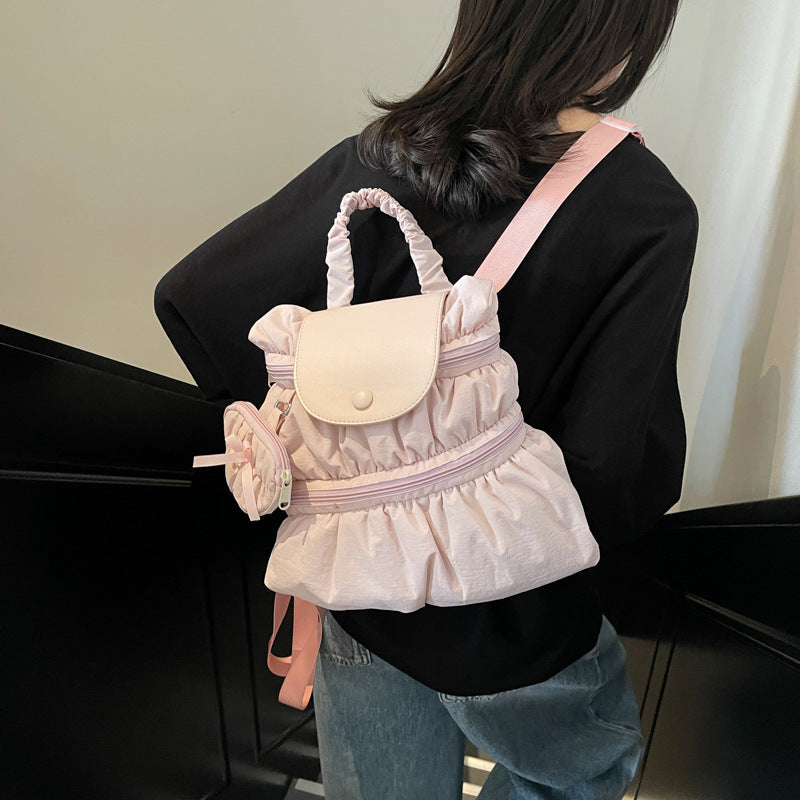 Women's Fashionable Pleated Backpack