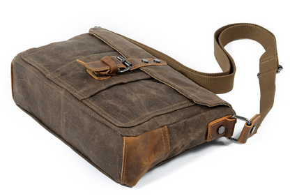 Men's Distressed Canvas Messenger Bag