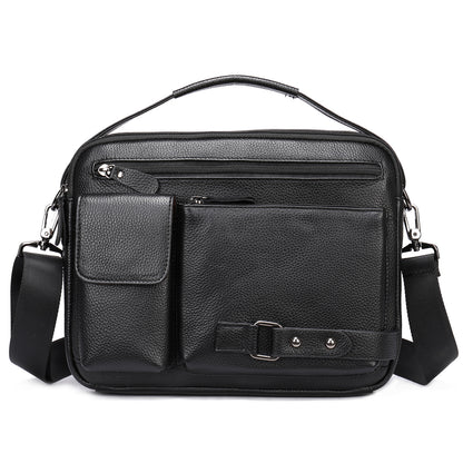 Men's High Sense Oil Wax Genuine Goods Genuine Leather Messenger Bag