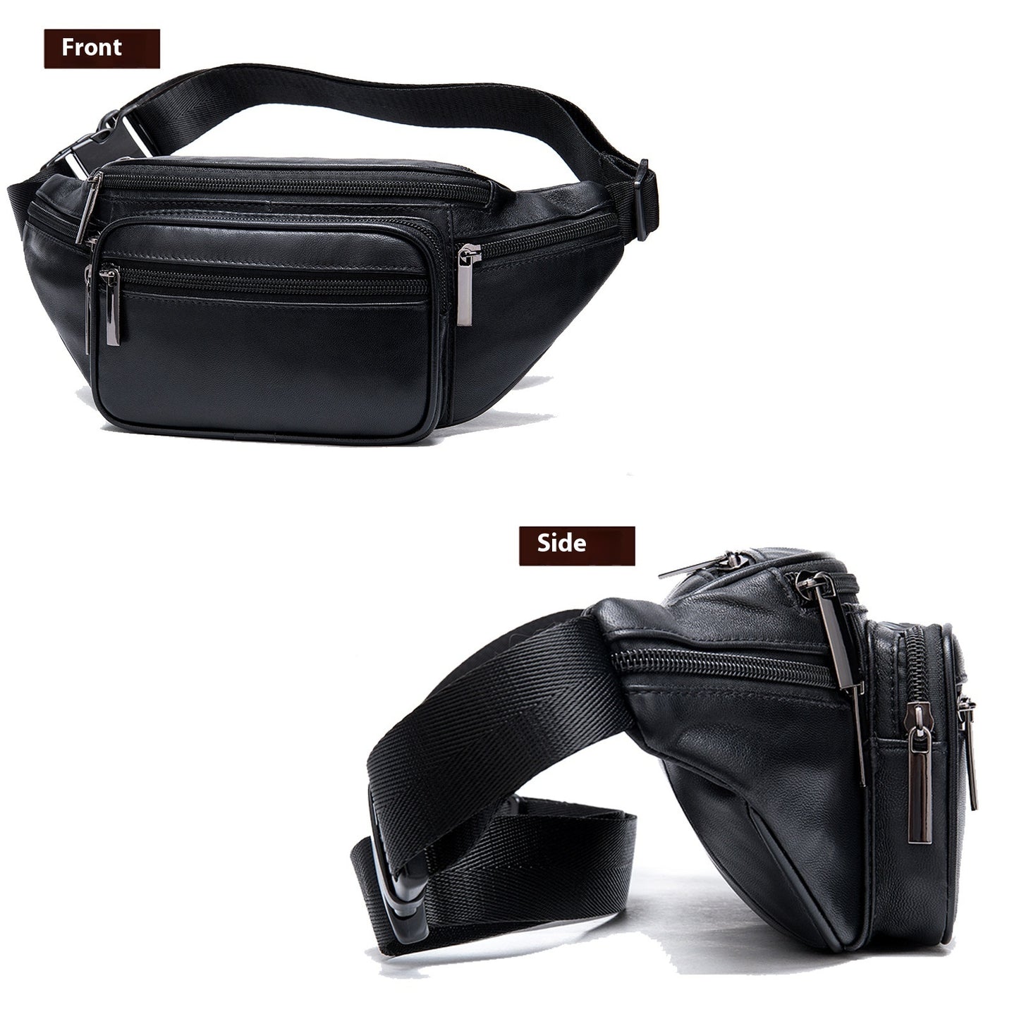 Men's Sheepskin Mobile Phone Waist Bag Sports Leisure