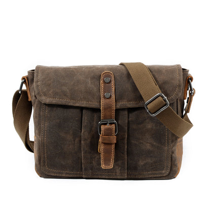 Men's Distressed Canvas Messenger Bag