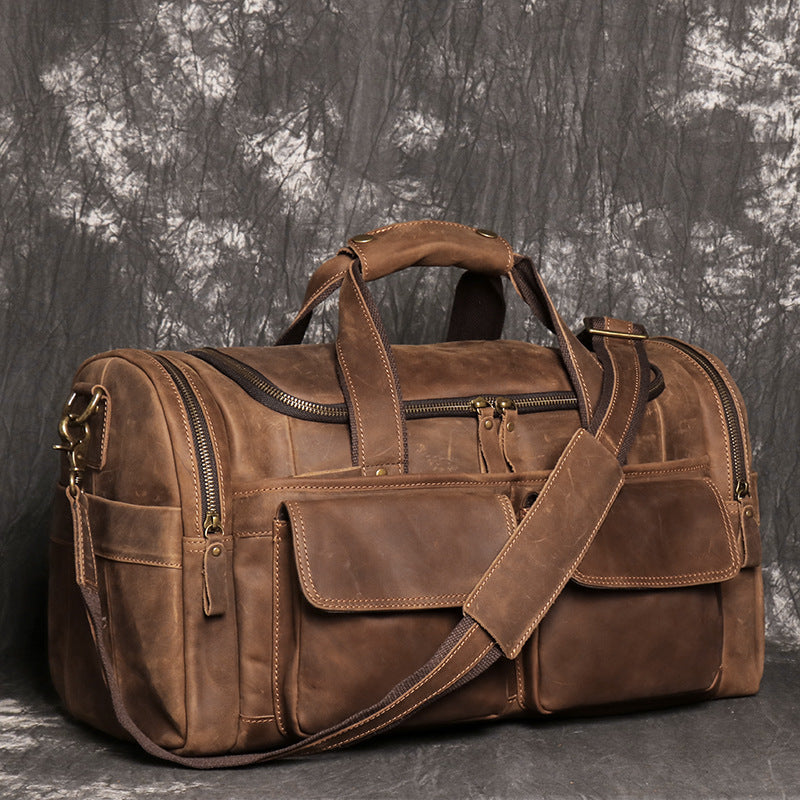 Crazy Horse Leather Hand Luggage Bag Genuine Leather