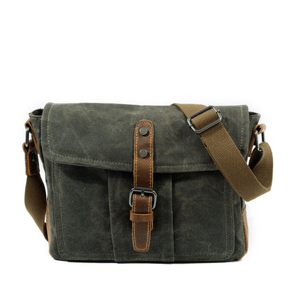 Men's Distressed Canvas Messenger Bag