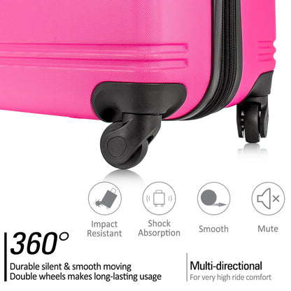 3 Piece Set Of Suitcases, Hard Shell Trolley Cases With TSA Locks 20 Inches 24 Inches 28 Inches