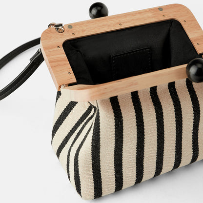 Handmade Wooden Buckle Shoulder Bag