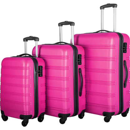 3 Piece Set Of Suitcases, Hard Shell Trolley Cases With TSA Locks 20 Inches 24 Inches 28 Inches