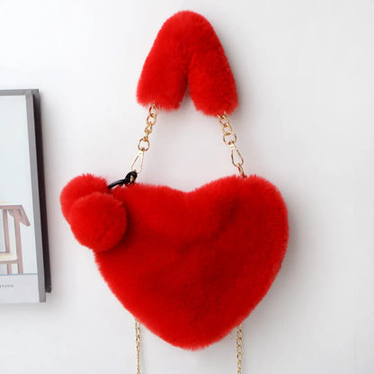 Love Heart Plush Handbag