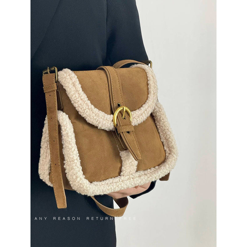 Fashion Lamb Wool Vintage Bag Plush All-matching Bag