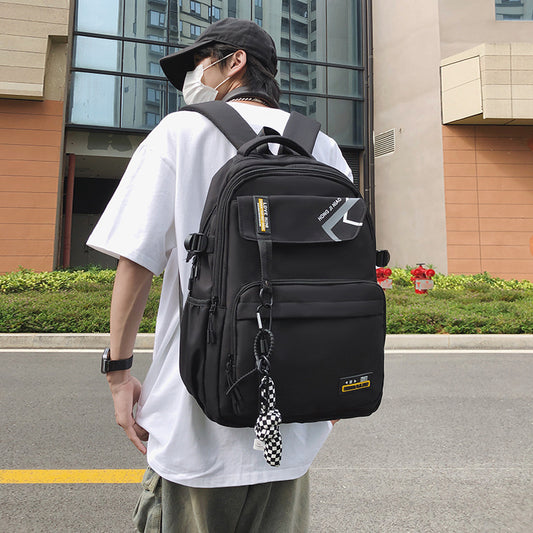 Retro Contrast Color Men's Travel Backpack