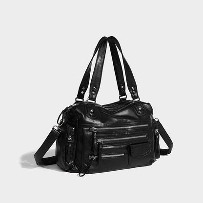 Fashion Black Vintage Zipper Motorcycle Bag