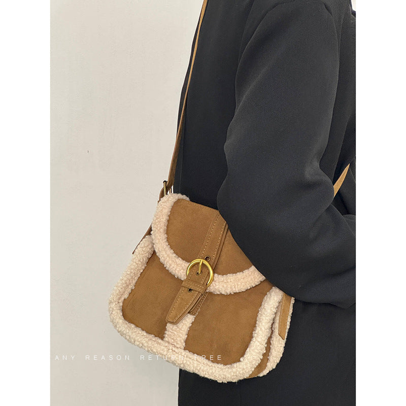 Fashion Lamb Wool Vintage Bag Plush All-matching Bag