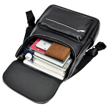 Men's Fashion Leather Backpack Casual