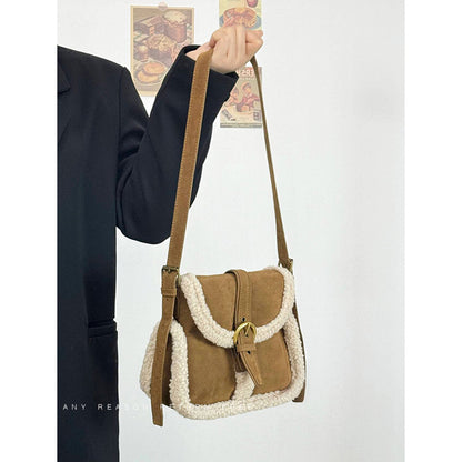 Fashion Lamb Wool Vintage Bag Plush All-matching Bag