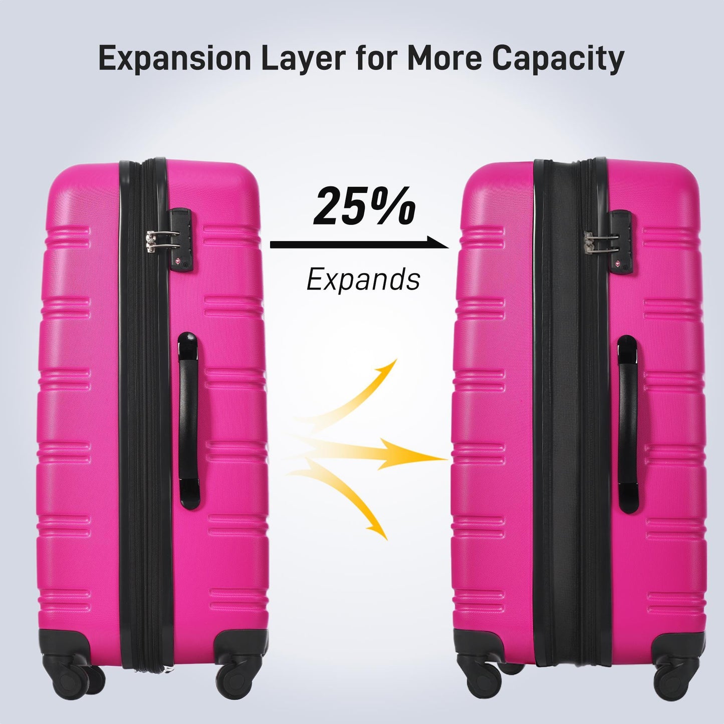 Hardshell Suitcase Set Of 4 Pieces, Light 16 Inches, 20 Inches, 24 Inches, 28 Inches, Luggage Case.