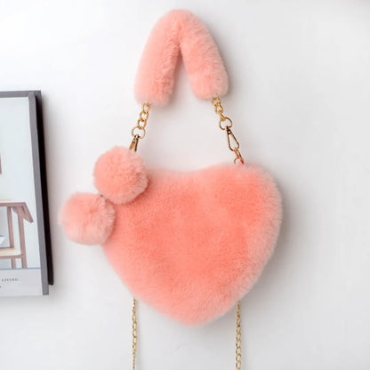 Love Heart Plush Handbag