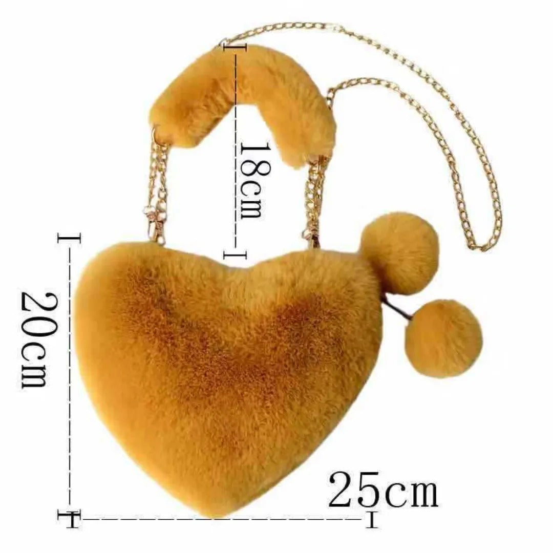 Love Heart Plush Handbag