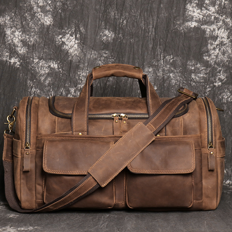 Crazy Horse Leather Hand Luggage Bag Genuine Leather