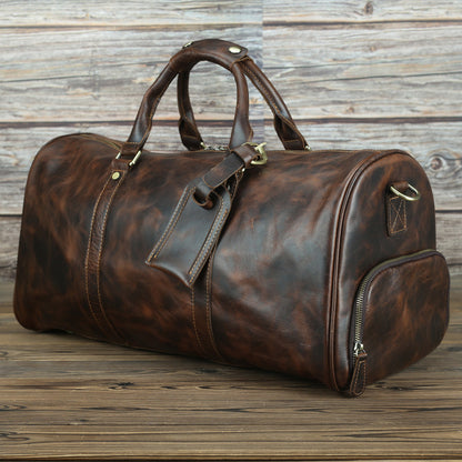 Crazy Horse Leather Men's Travel Bag