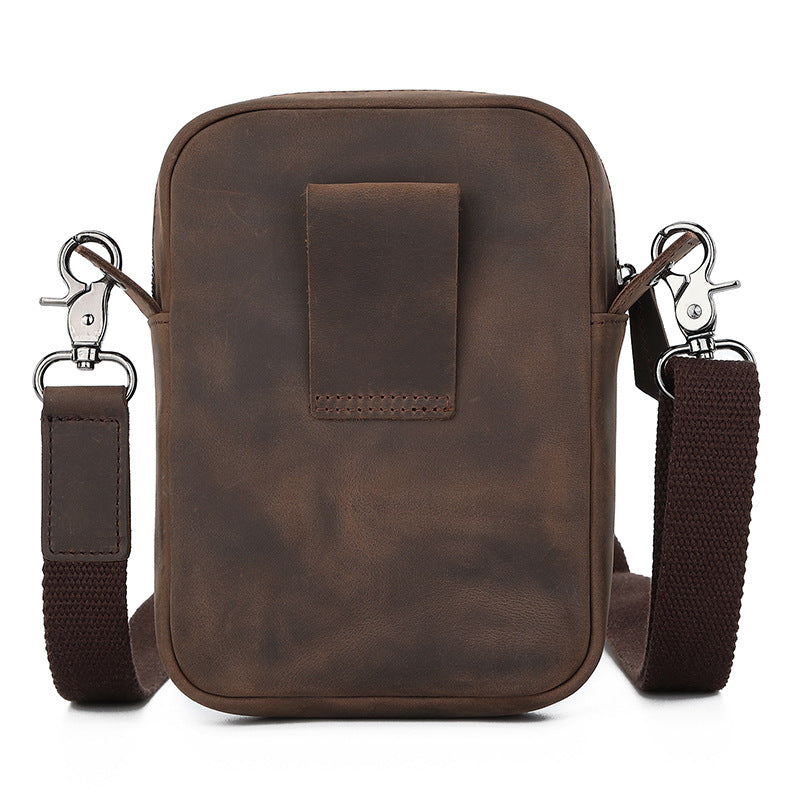 First Layer Steak Men's One Shoulder Outdoor Phone Crossbody Bag