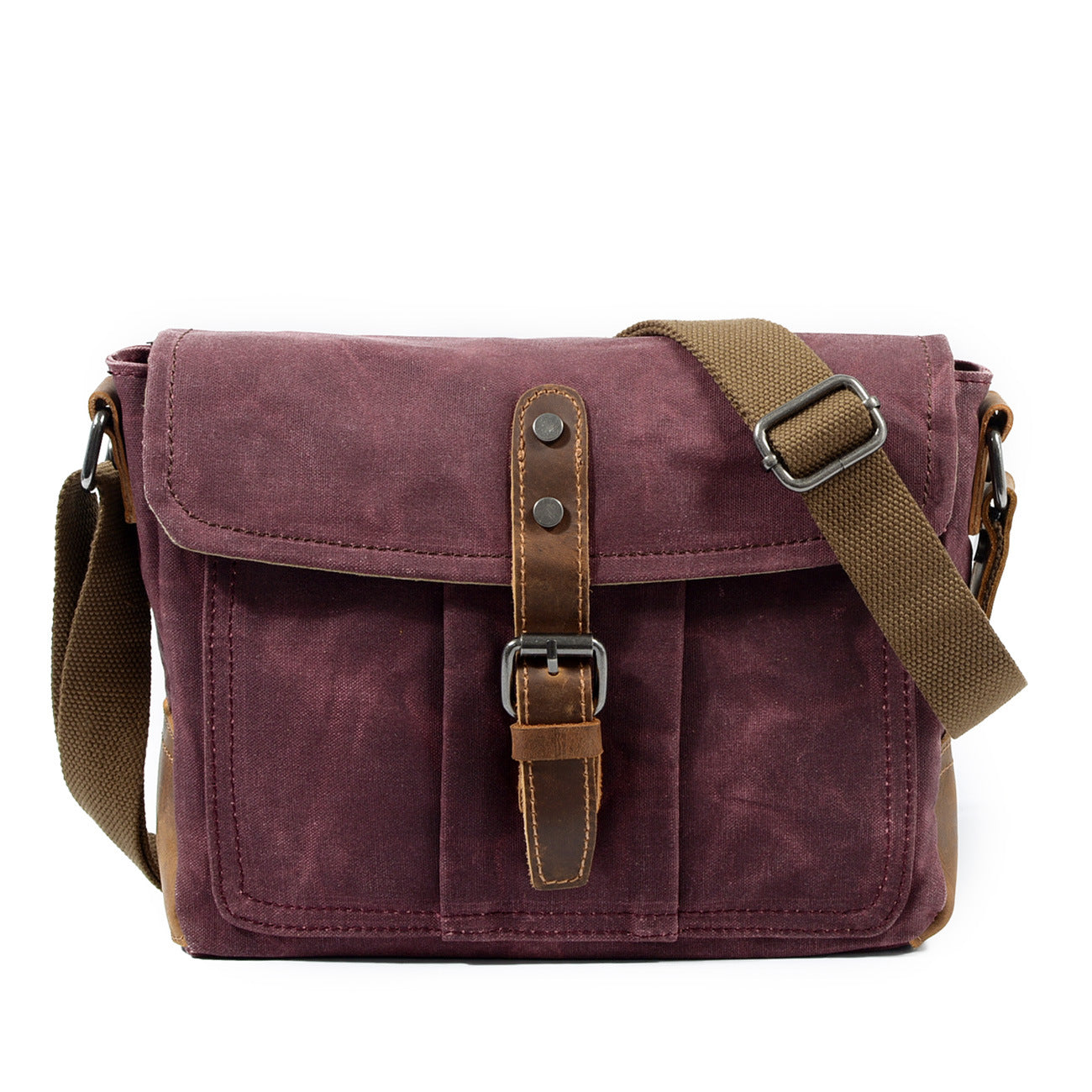 Men's Distressed Canvas Messenger Bag