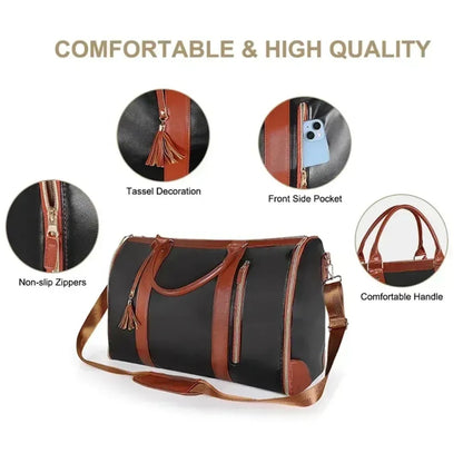 Stylish and Functional Faux Leather Travel Bag for Women