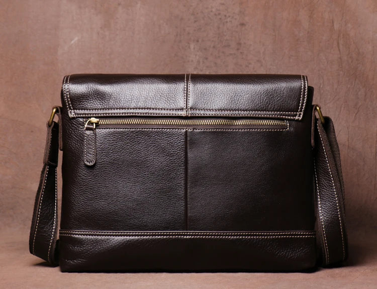 Men's Genuine Cowhide Leather Messenger Bag