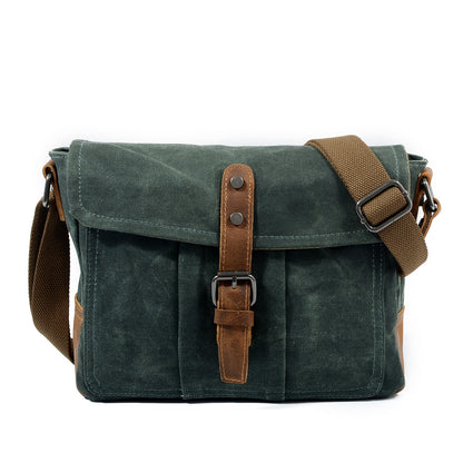 Men's Distressed Canvas Messenger Bag