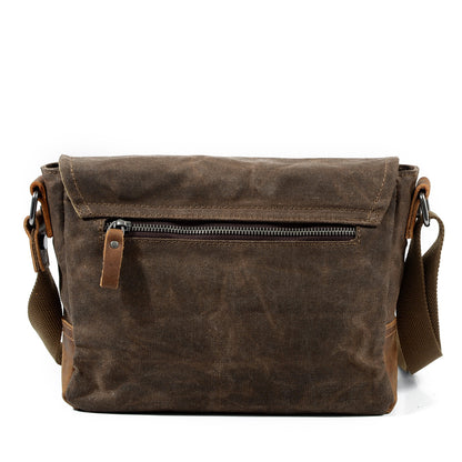 Men's Distressed Canvas Messenger Bag